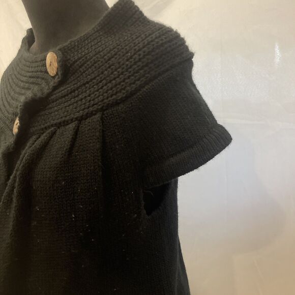 Roxy Knit Top Vintage Y2K Tunic 2000s Retro OC Surfer Girl Cardigan SZ L Black - Picture 3 of 9